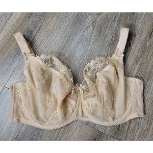 Nessa Lingerie Women's 90I US 34I Bra Beige Lace Full Coverage Underwired Bra